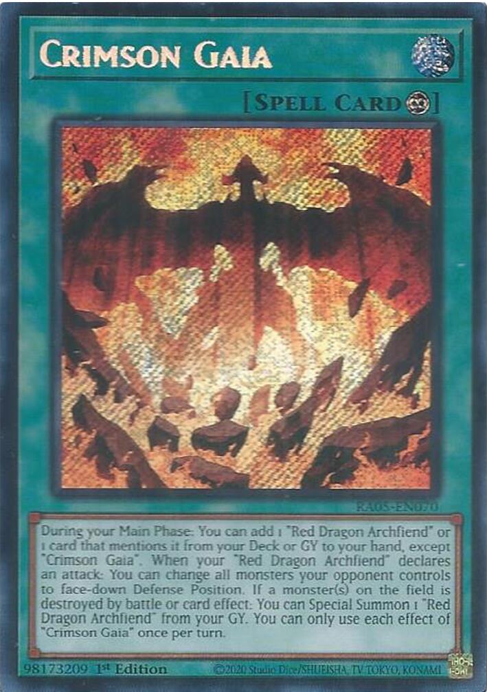 Crimson Gaia (Secret Rare) [RA05-EN070] Secret Rare | Exor Games Summserside