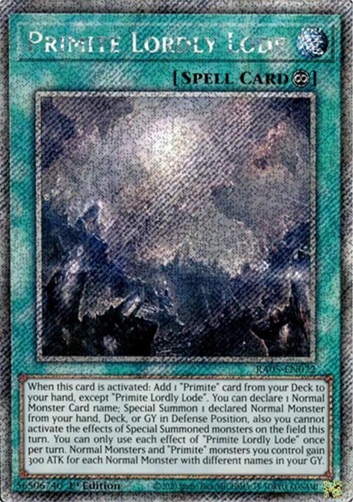 Primite Lordly Lode (Platinum Secret Rare) [RA05-EN072] Platinum Secret Rare | Exor Games Summserside