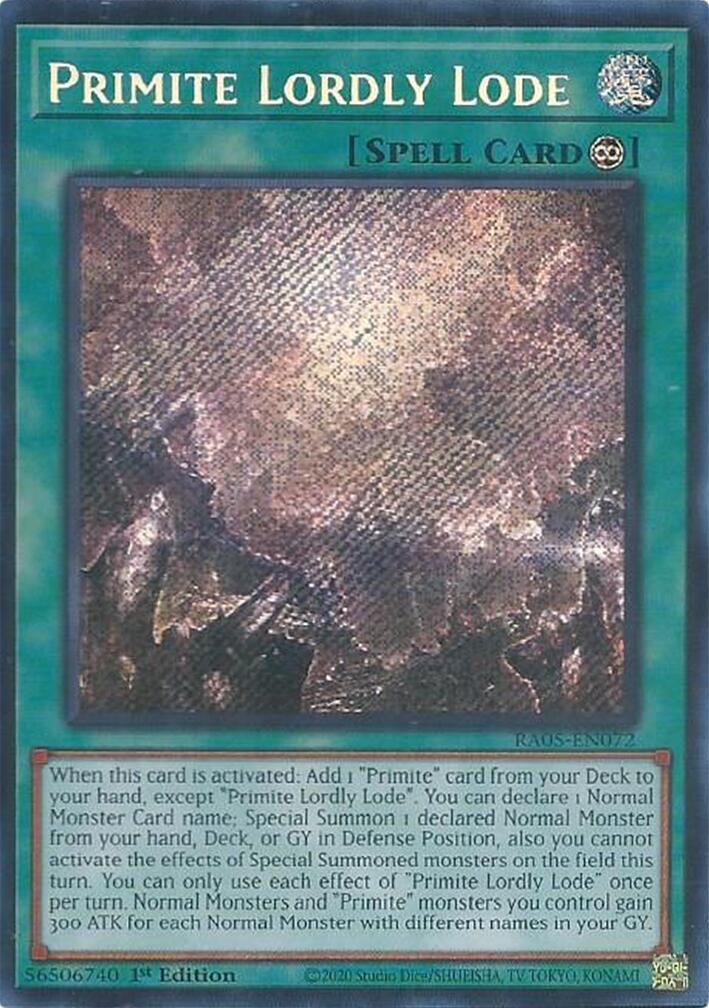 Primite Lordly Lode (Secret Rare) [RA05-EN072] Secret Rare | Exor Games Summserside