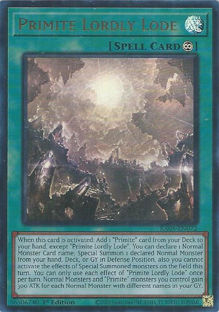 Primite Lordly Lode (Ultra Rare) [RA05-EN072] Ultra Rare | Exor Games Summserside