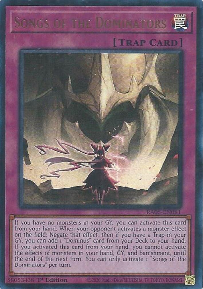 Songs of the Dominators (Ultra Rare) [RA05-EN081] Ultra Rare | Exor Games Summserside