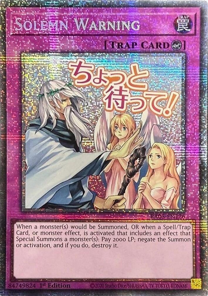 Solemn Warning (Starlight Rare) [RA05-EN126] Starlight Rare | Exor Games Summserside