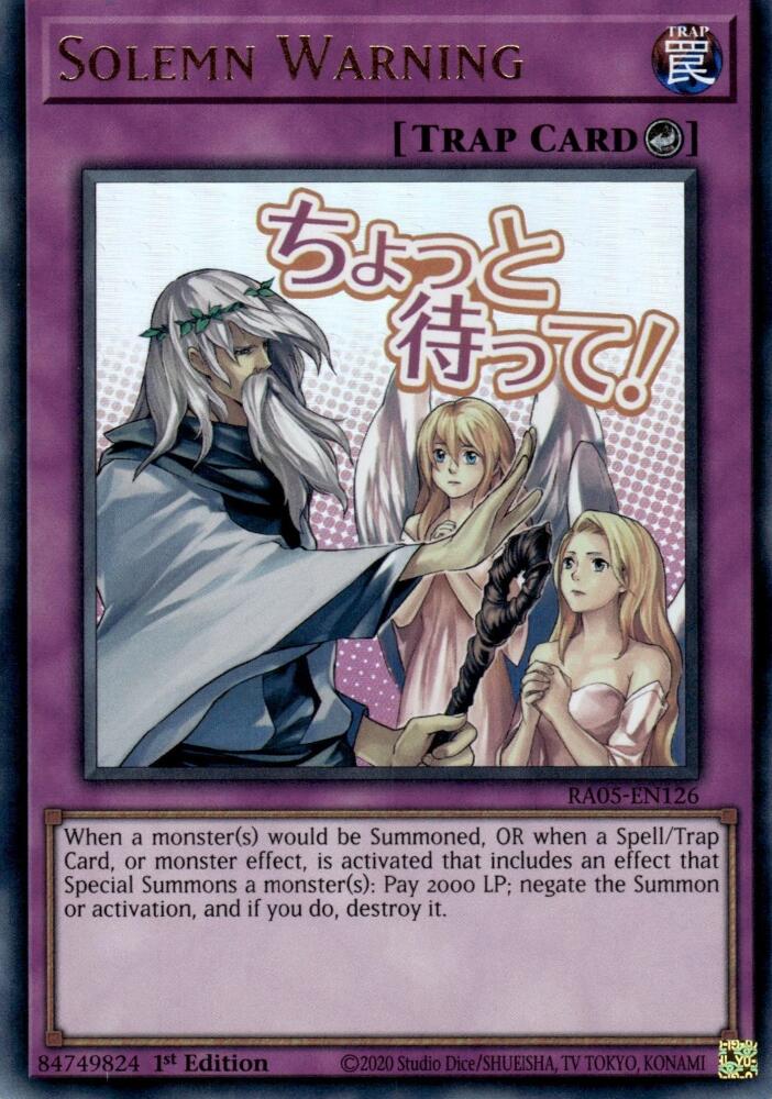 Solemn Warning [RA05-EN126] Ultra Rare | Exor Games Summserside