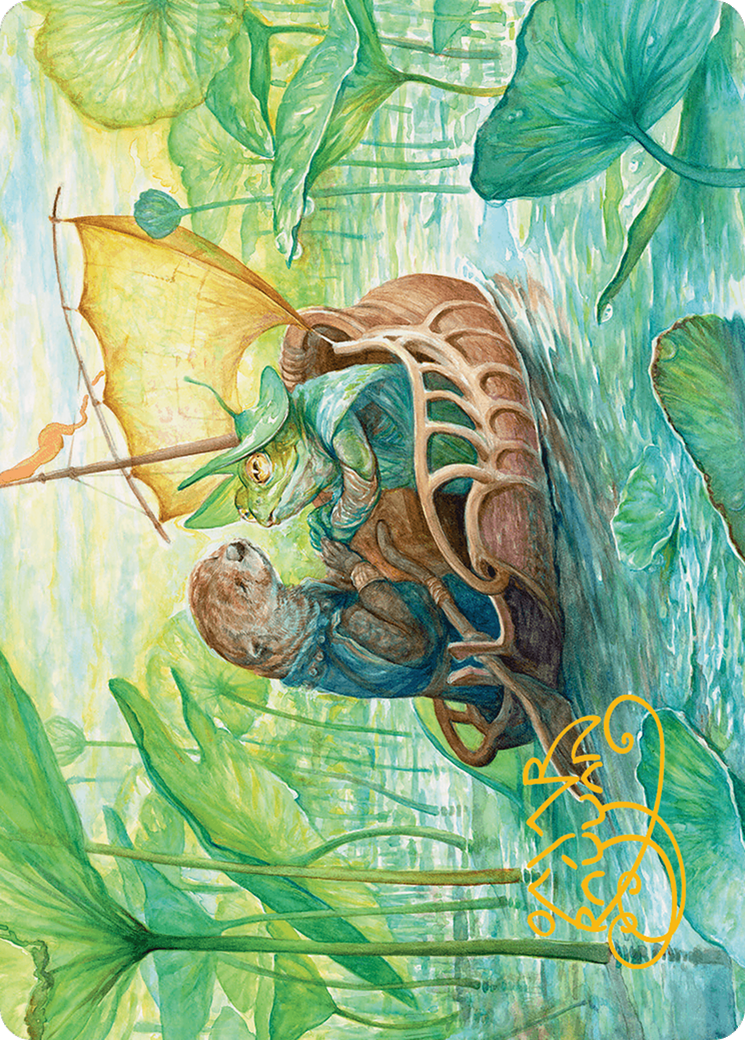 Run Away Together Art Card (Gold-Stamped Signature) [Bloomburrow Art Series] | Exor Games Summserside