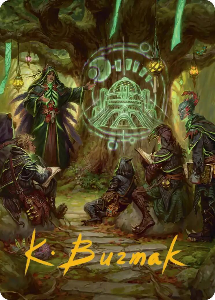 Sylvan Library Art Card (Gold-Stamped Signature) [Secrets of Strixhaven Art Series] | Exor Games Summserside
