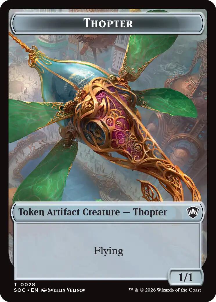 Thopter // Fractal (0004) Double-Sided Token [Secrets of Strixhaven Commander Tokens] | Exor Games Summserside
