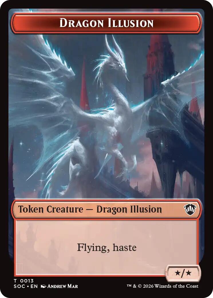 Dragon Illusion // Elemental (0002) Double-Sided Token [Secrets of Strixhaven Commander Tokens] | Exor Games Summserside
