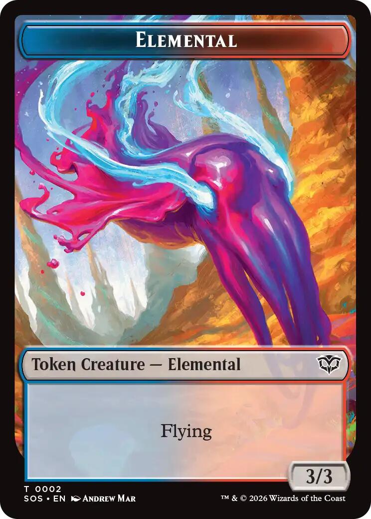 Dragon Illusion // Elemental (0002) Double-Sided Token [Secrets of Strixhaven Commander Tokens] | Exor Games Summserside