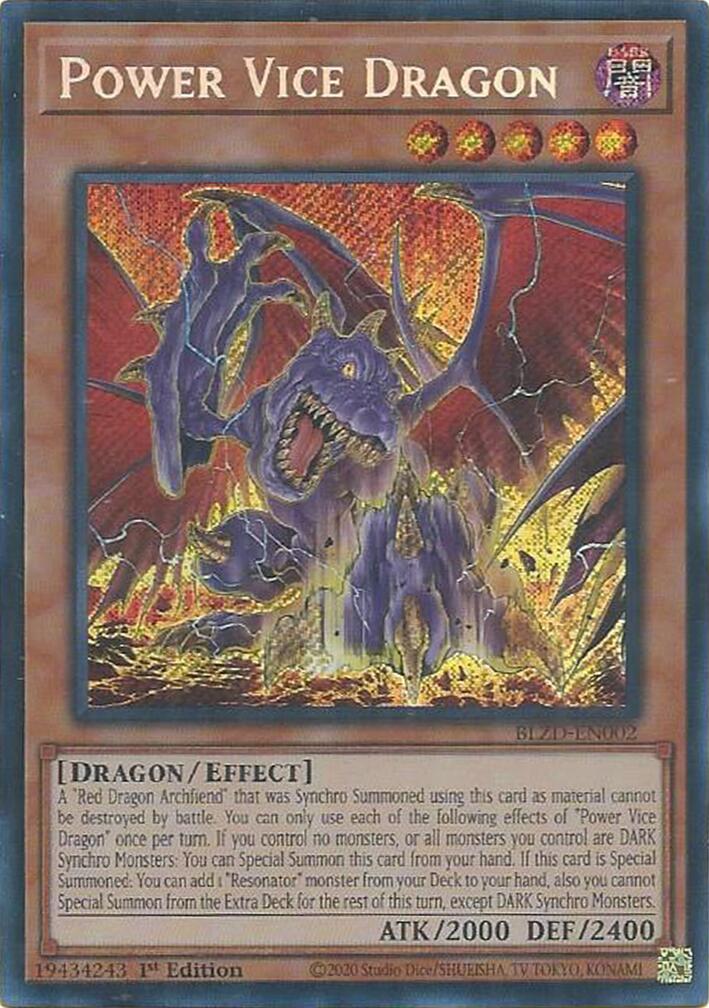 Power Vice Dragon [BLZD-EN002] Secret Rare | Exor Games Summserside