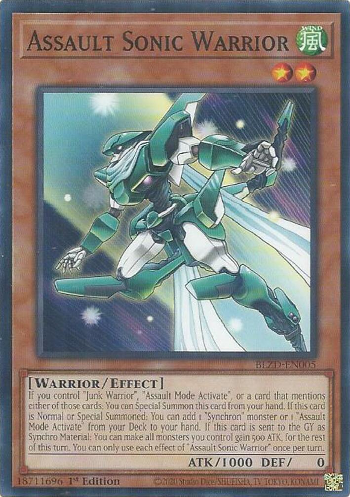 Assault Sonic Warrior [BLZD-EN005] Common | Exor Games Summserside