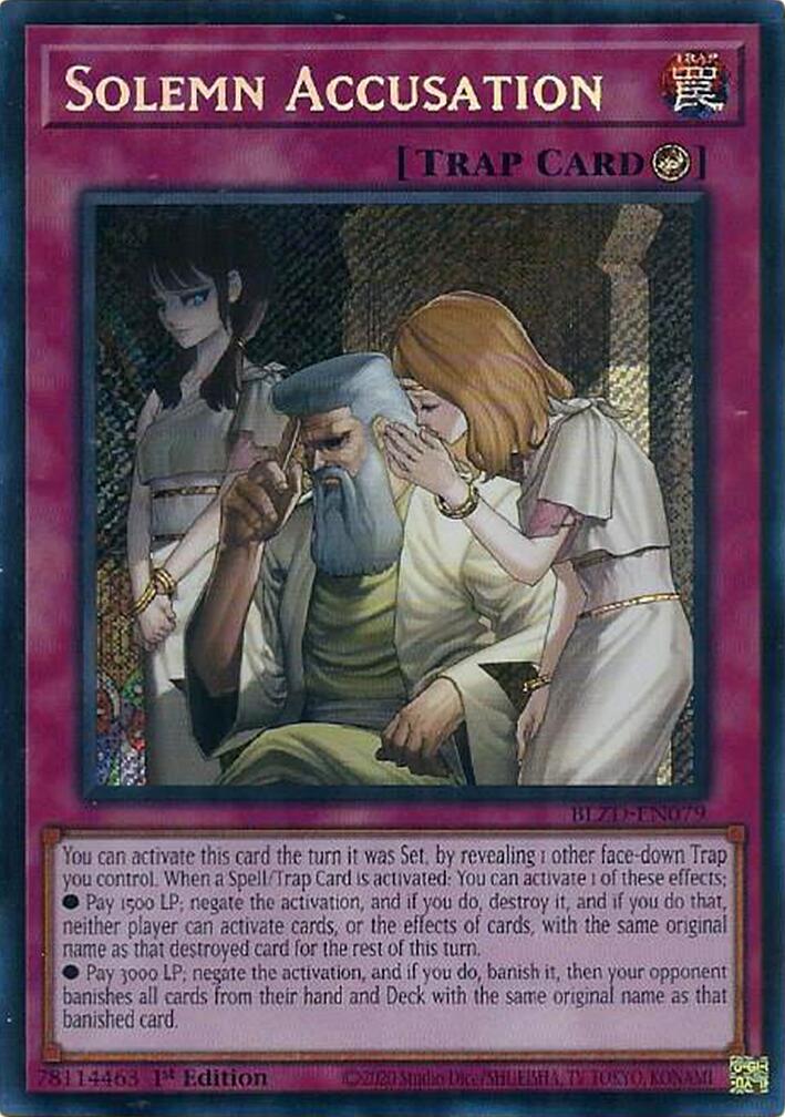 Solemn Accusation [BLZD-EN079] Secret Rare | Exor Games Summserside