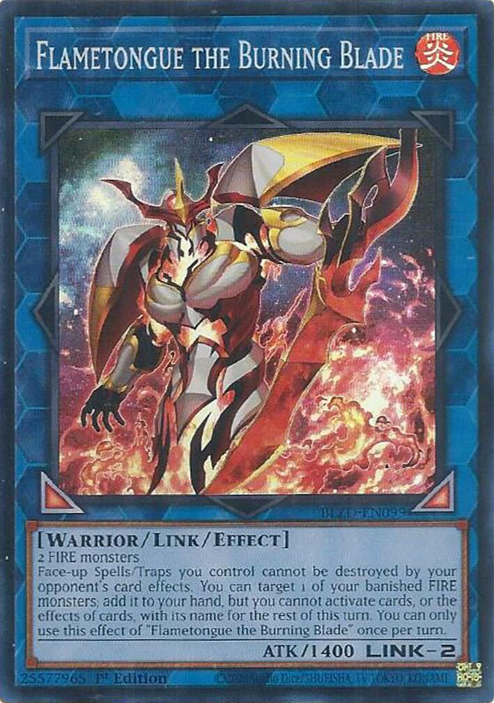 Flametongue the Burning Blade [BLZD-EN099] Super Rare | Exor Games Summserside