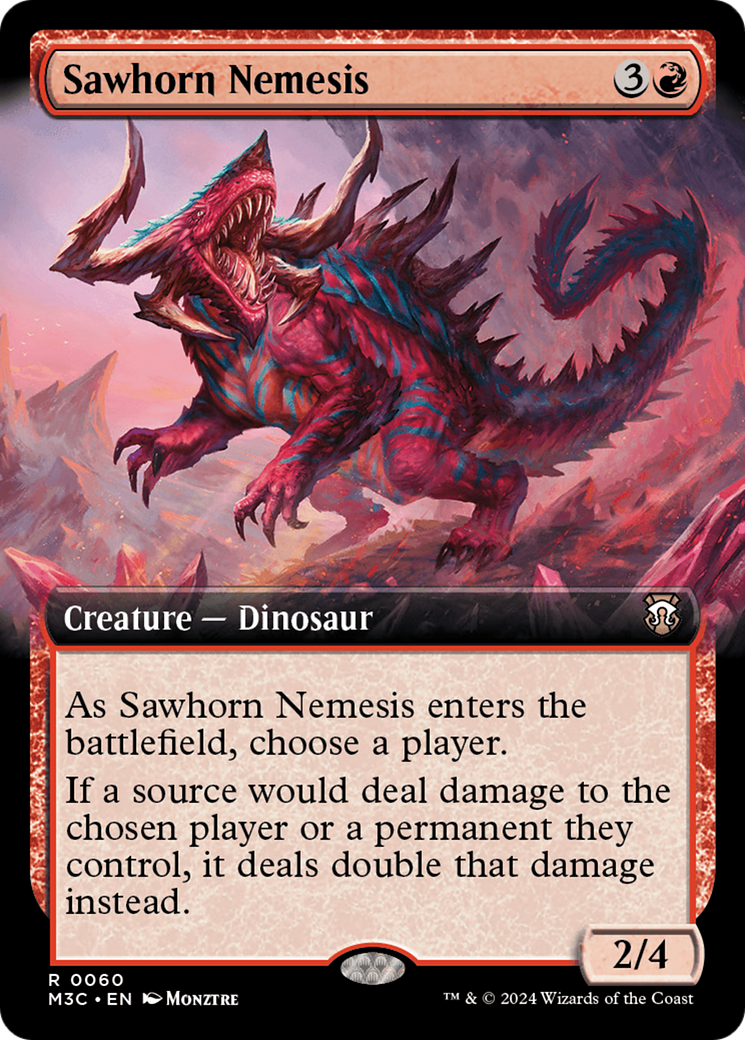 Sawhorn Nemesis (Extended Art) [Modern Horizons 3 Commander] | Exor Games Summserside