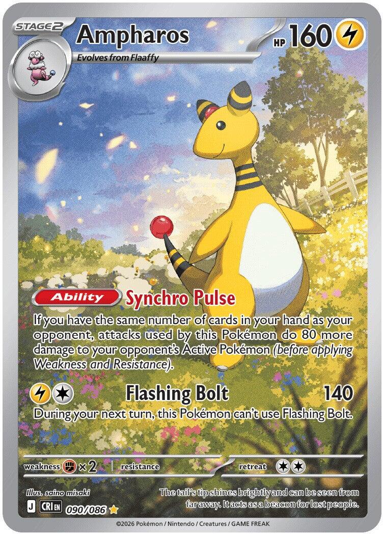 Ampharos (090/086) [Mega Evolution: Chaos Rising] | Exor Games Summserside