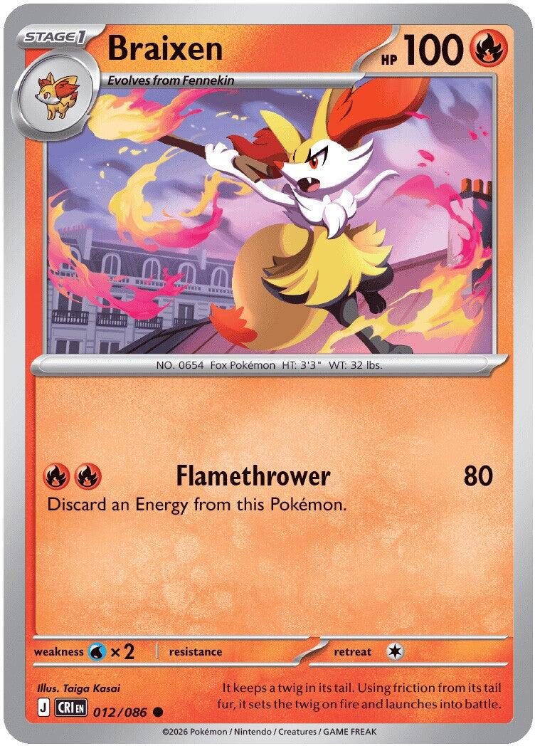 Braixen (012/086) [Mega Evolution: Chaos Rising] | Exor Games Summserside