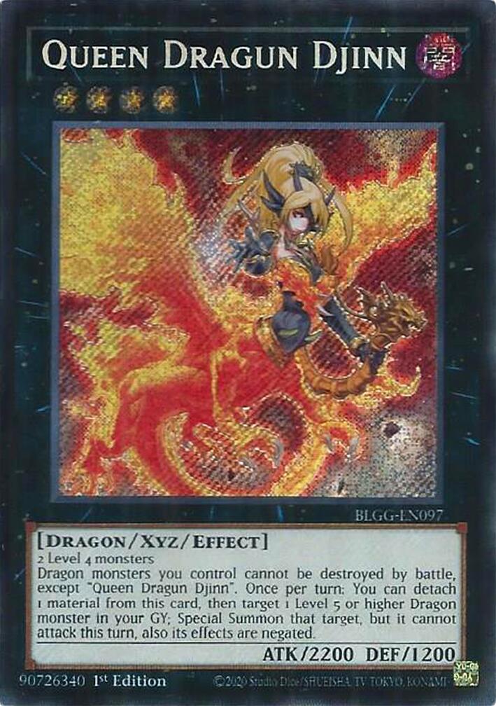 Queen Dragun Djinn [BLGG-EN097] Secret Rare | Exor Games Summserside