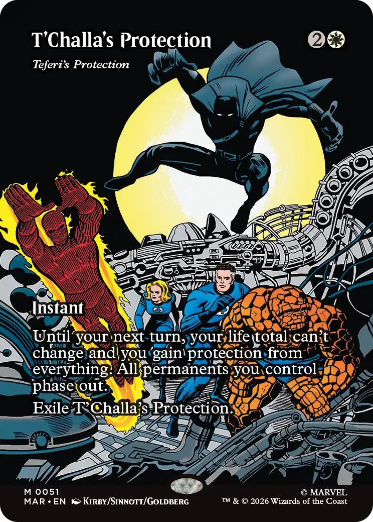 T'Challa's Protection - Teferi's Protection (Borderless) [Marvel Universe: Eternal-Legal] | Exor Games Summserside