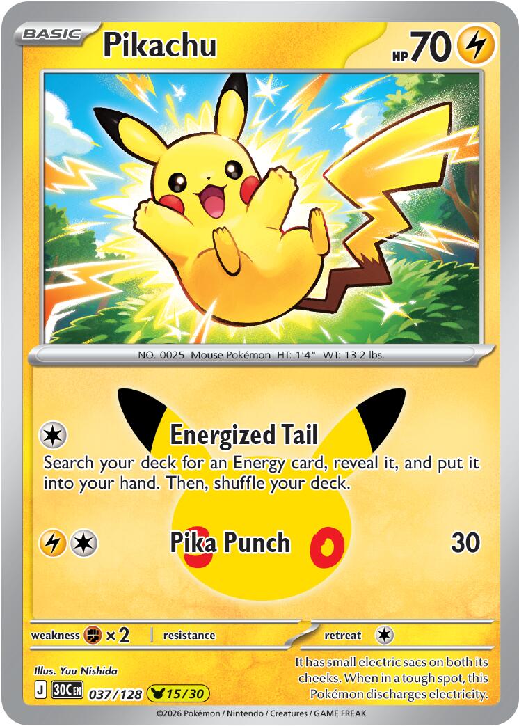 Pikachu (037/128) [Mega Evolution: 30th Celebration] | Exor Games Summserside