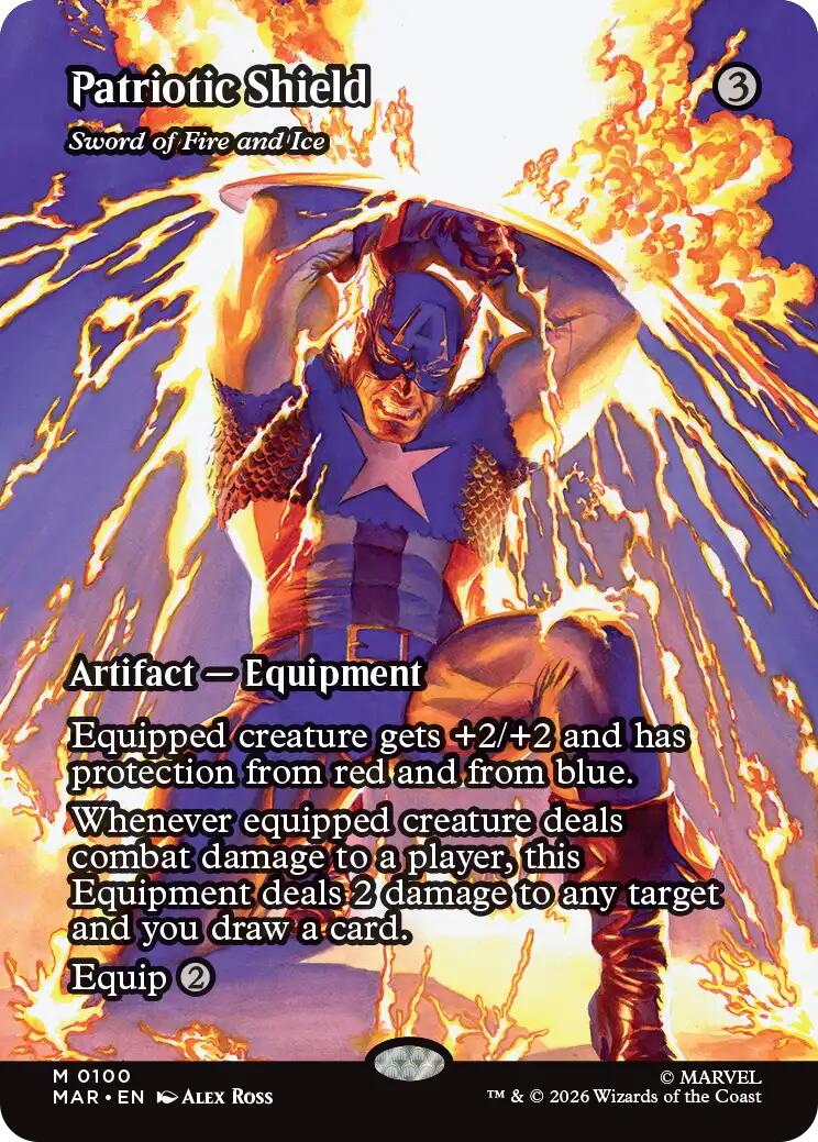 Patriotic Shield - Sword of Fire and Ice (Borderless) [Marvel Universe: Eternal-Legal] | Exor Games Summserside