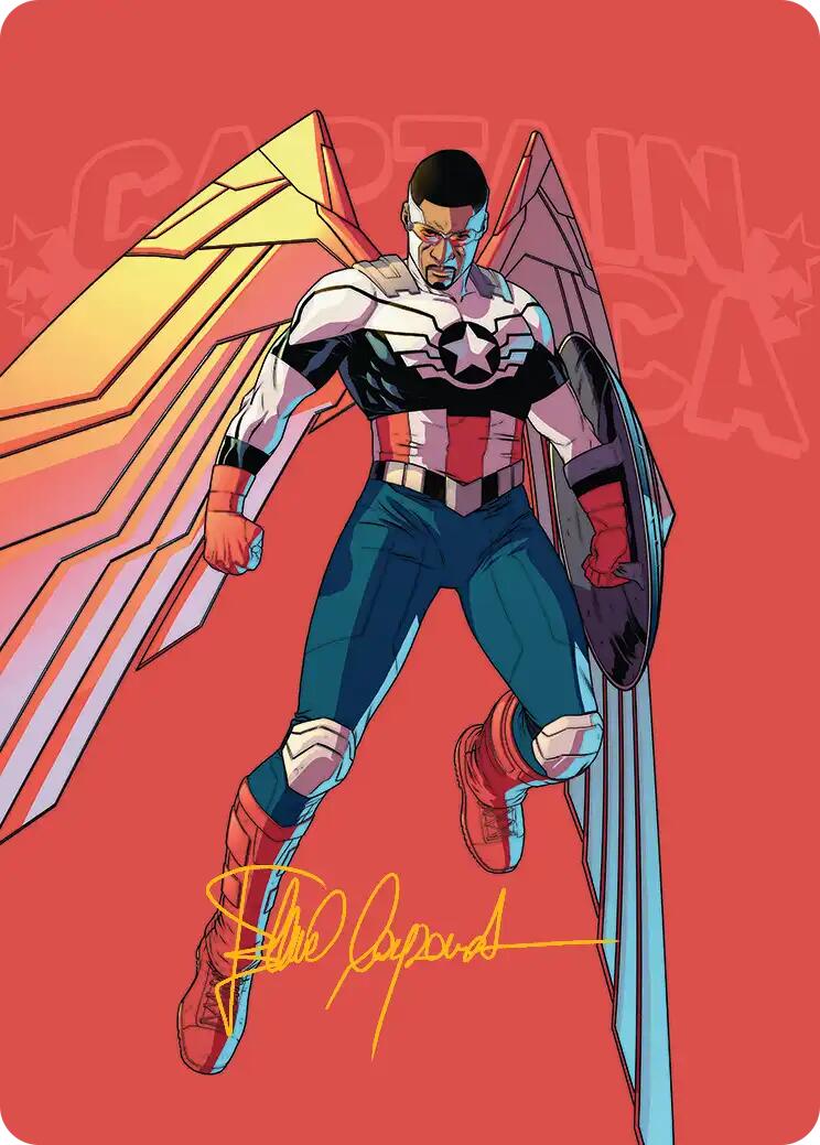Captain America, Wings of Freedom Art Card (22/45) (Gold-Stamped Signature) [Marvel Super Heroes Art Series] | Exor Games Summserside