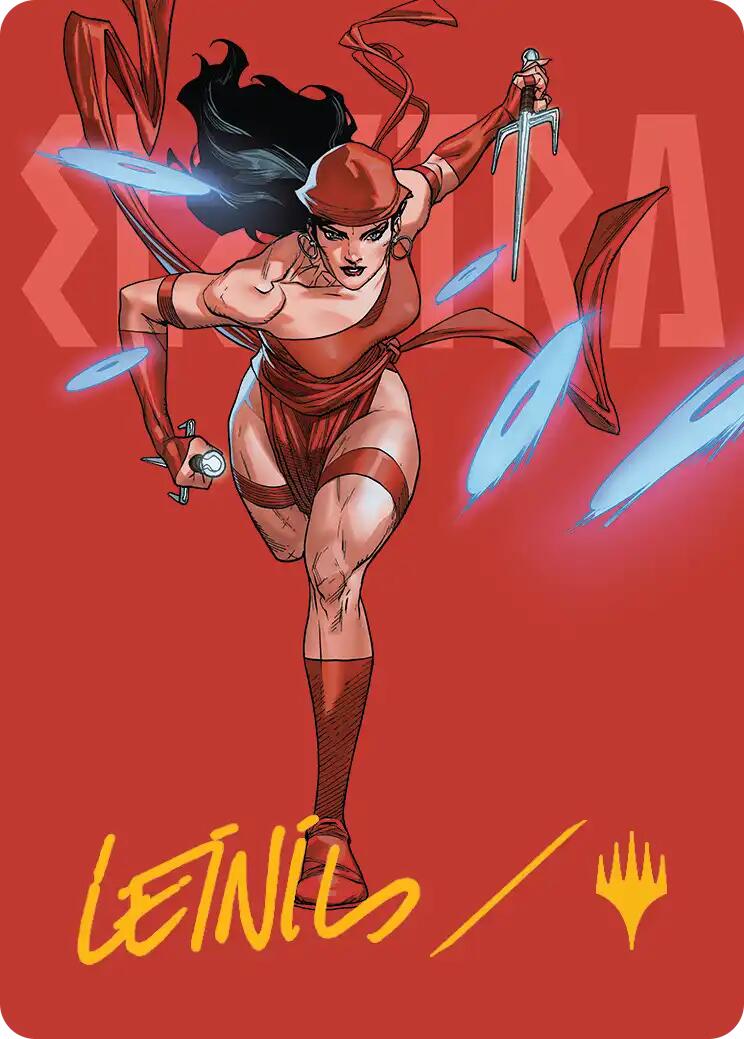Elektra, Daughter of the Hand Art Card (Gold-Stamped Signature) [Marvel Super Heroes Art Series] | Exor Games Summserside