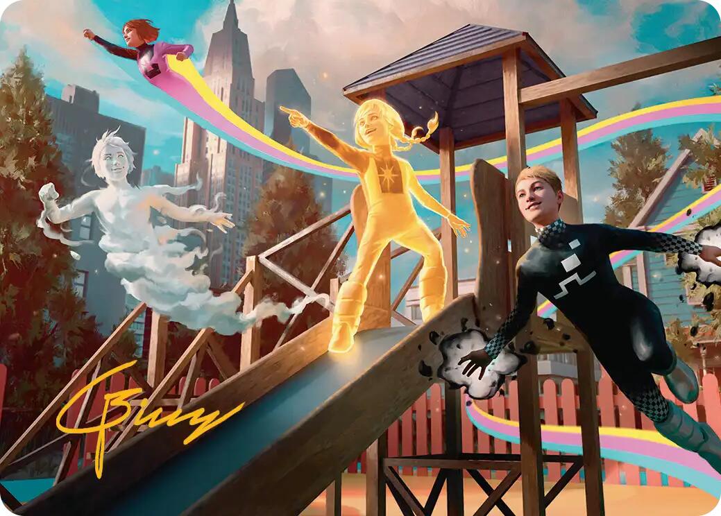 Power Pack Art Card (Gold-Stamped Signature) [Marvel Super Heroes Art Series] | Exor Games Summserside