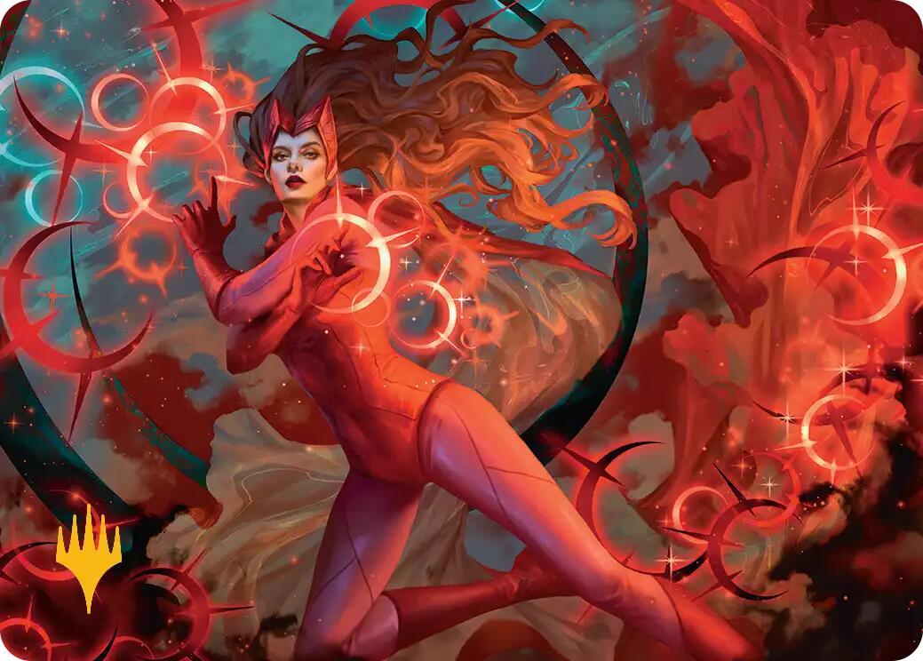 Scarlet Witch, Chaotic Avenger Art Card (Gold-Stamped Planeswalker Symbol) [Marvel Super Heroes Art Series] | Exor Games Summserside