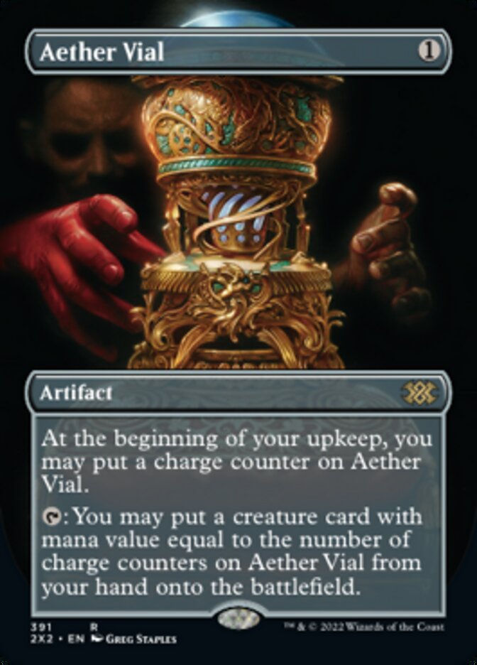 Aether Vial (Borderless Alternate Art) [Double Masters 2022] | Exor Games Summserside