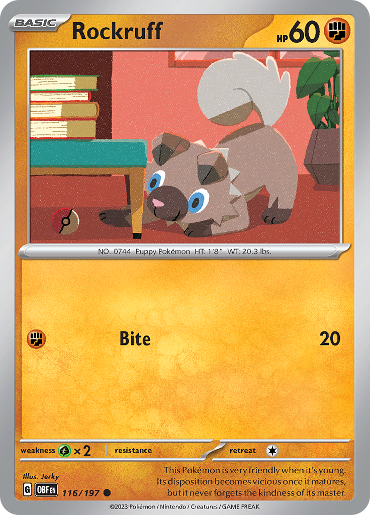 Rockruff (116/197) [Scarlet & Violet: Obsidian Flames] | Exor Games Summserside