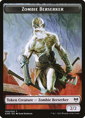 Human Warrior // Zombie Berserker Double-Sided Token [Kaldheim Tokens] | Exor Games Summserside