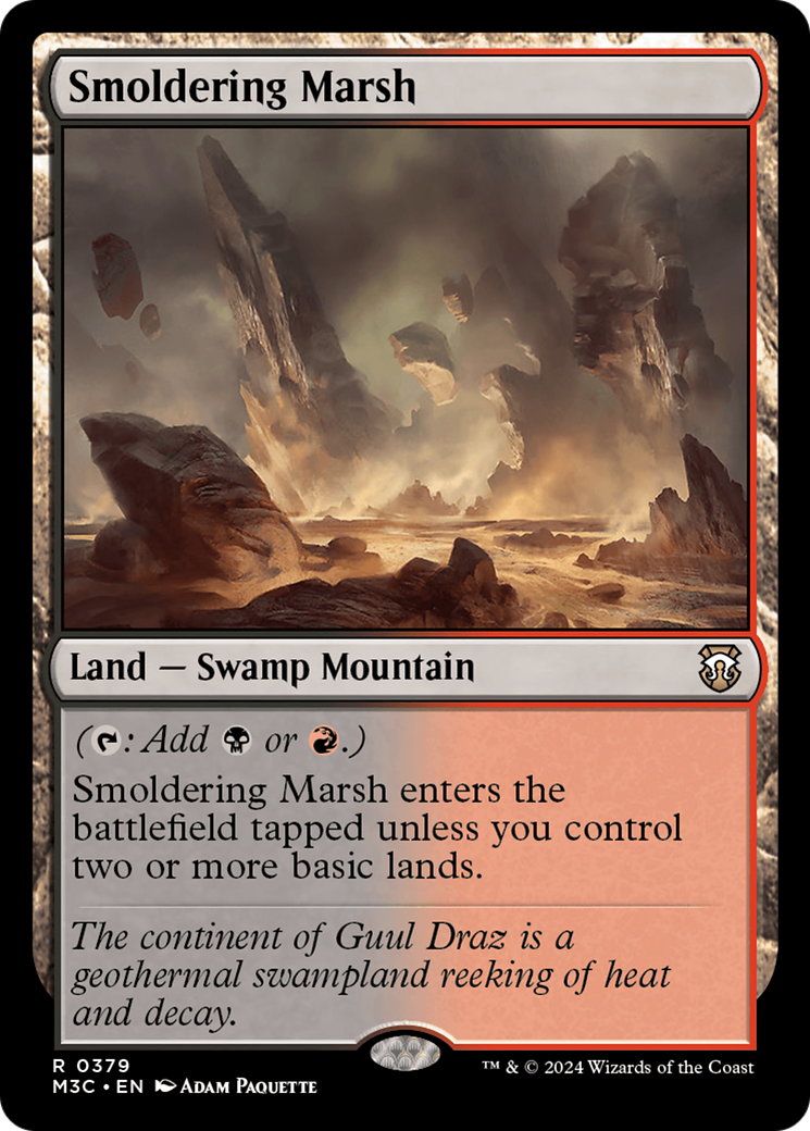 Smoldering Marsh (Ripple Foil) [Modern Horizons 3 Commander] | Exor Games Summserside