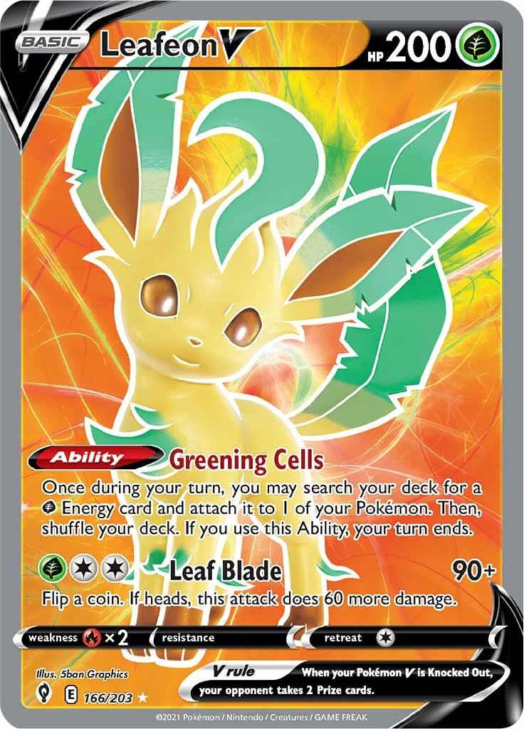 Leafeon V (166/203) [Sword & Shield: Evolving Skies] | Exor Games Summserside