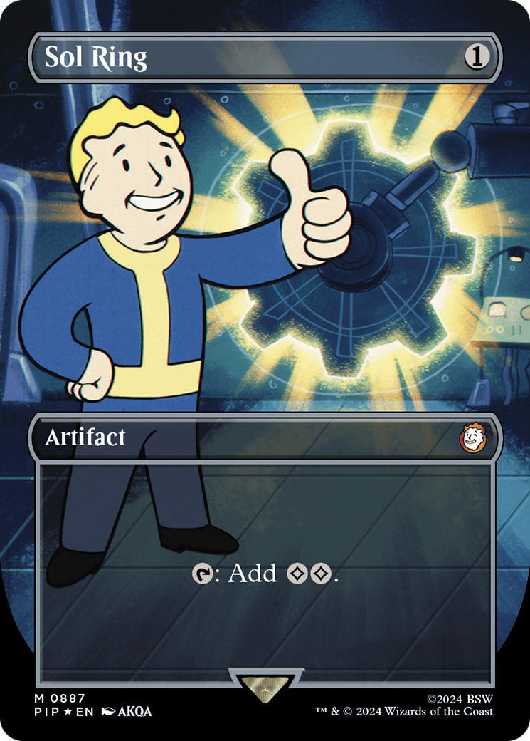 Sol Ring (Borderless) (Surge Foil) [Fallout] | Exor Games Summserside