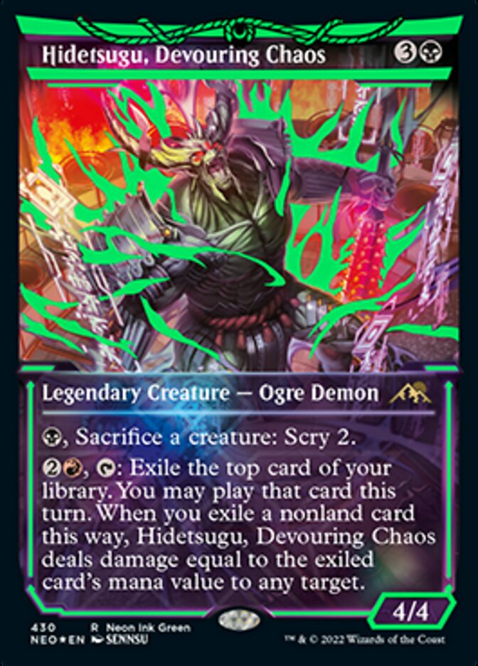 Hidetsugu, Devouring Chaos (Neon Ink Green) [Kamigawa: Neon Dynasty] | Exor Games Summserside