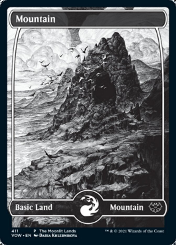 Mountain (The Moonlit Lands) (Foil Etched) [Innistrad: Crimson Vow Promos] | Exor Games Summserside