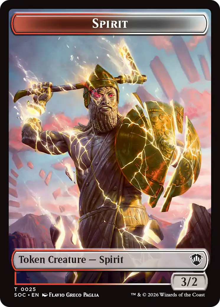 Spirit (0025) // Copy Double-Sided Token [Secrets of Strixhaven Commander Tokens] | Exor Games Summserside