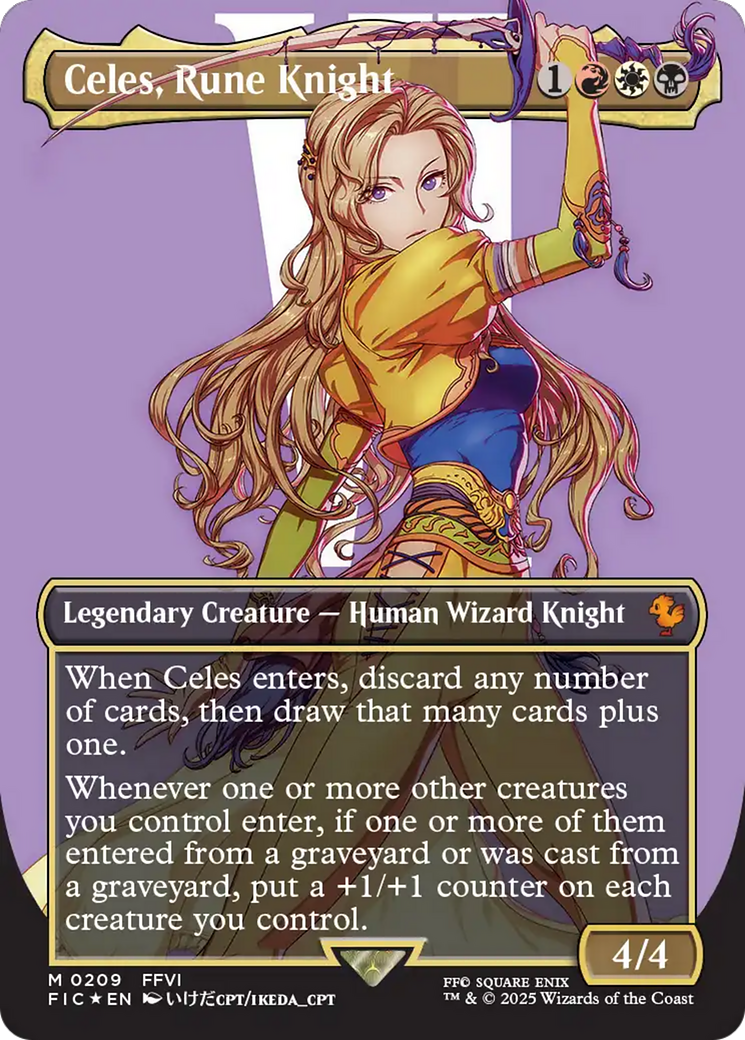 Celes, Rune Knight (Borderless) (Surge Foil) [FINAL FANTASY Commander] | Exor Games Summserside