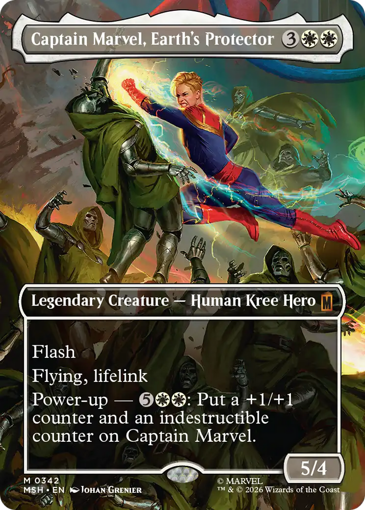 Captain Marvel, Earth's Protector (Borderless) (0342) [Marvel Super Heroes] | Exor Games Summserside
