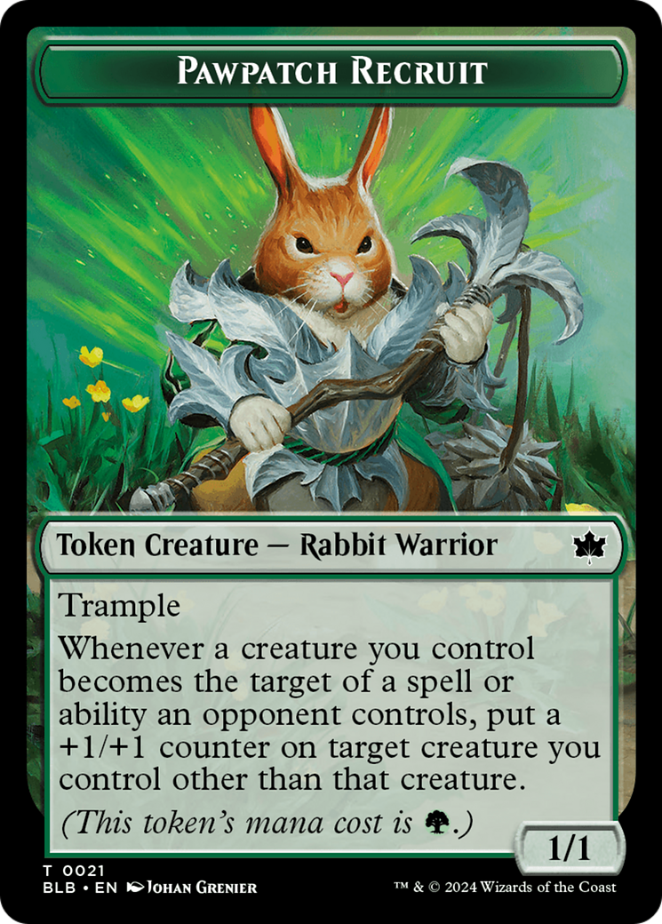 Pawpatch Recruit Token [Bloomburrow Tokens] | Exor Games Summserside