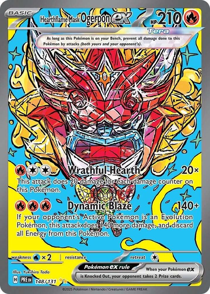 Hearthflame Mask Ogerpon ex (148/131) [Scarlet & Violet: Prismatic Evolutions] | Exor Games Summserside