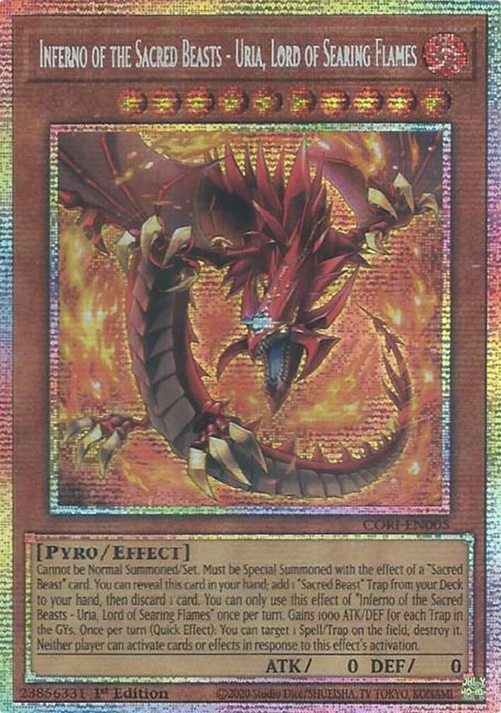 Inferno of the Sacred Beasts - Uria, Lord of Searing Flames (Starlight Rare) [CORI-EN005] Starlight Rare | Exor Games Summserside