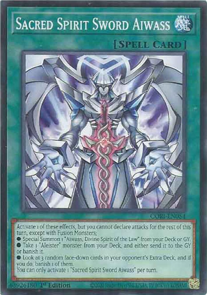 Sacred Spirit Sword Aiwass [CORI-EN054] Common | Exor Games Summserside