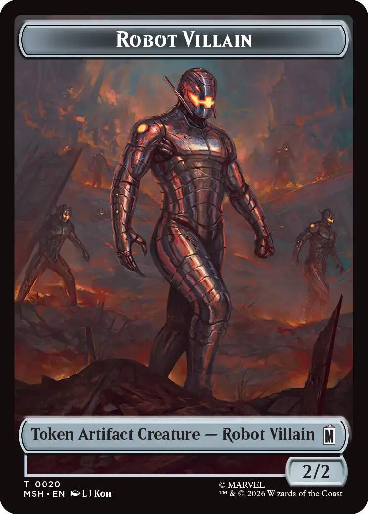 Hero // Robot Villain Double-Sided Token [Marvel Super Heroes Tokens] | Exor Games Summserside