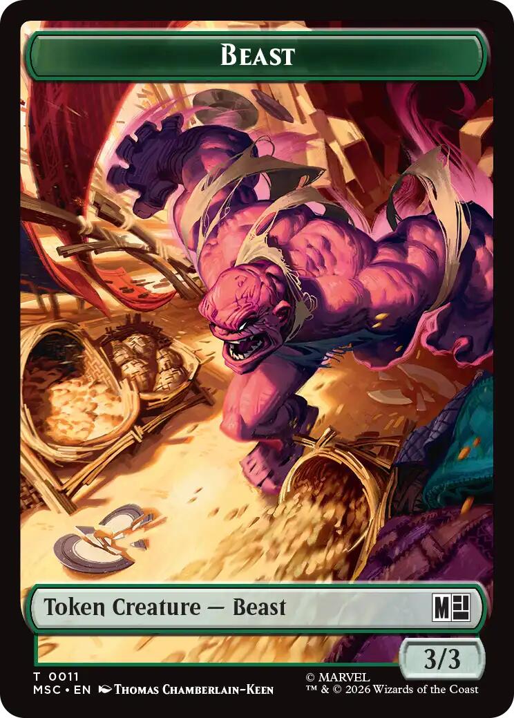 Beast // Vibranium Double-Sided Token [Marvel Super Heroes Commander Tokens] | Exor Games Summserside