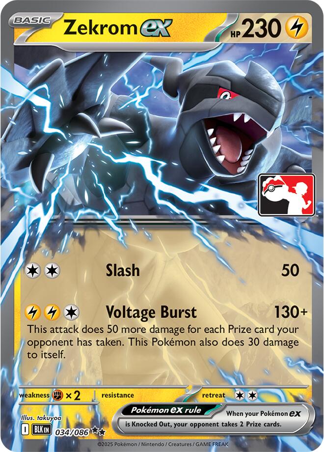 Zekrom ex (034/086) (Right Stamp) [Prize Pack Series Nine] | Exor Games Summserside
