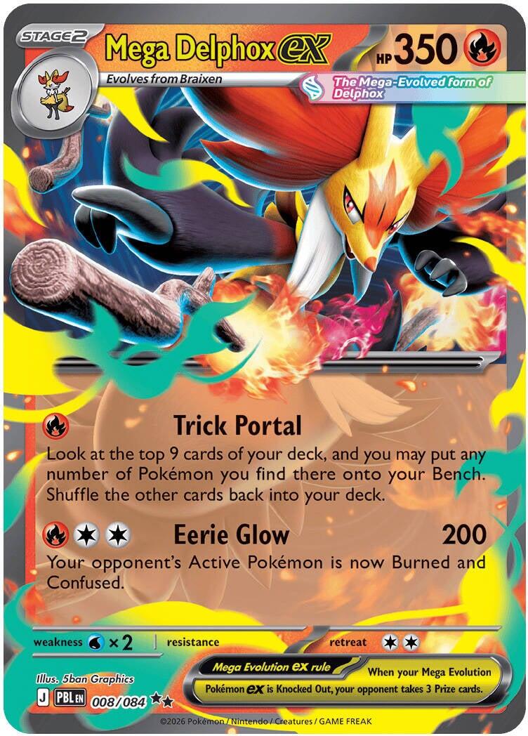 Mega Delphox ex (008/084) [Mega Evolution: Pitch Black] | Exor Games Summserside