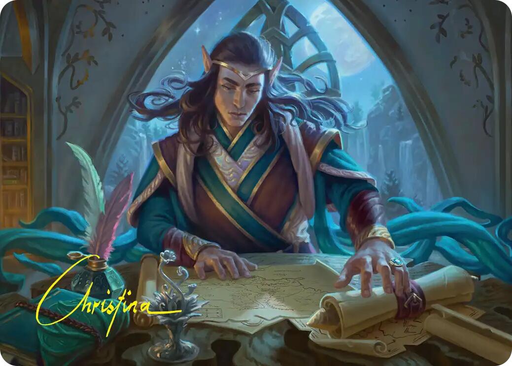 Elrond, Moon-Reader Art Card (Gold-Stamped Signature) [The Hobbit Art Series] | Exor Games Summserside