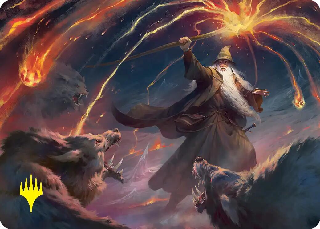 Gandalf, Shadow's Foe Art Card (Gold-Stamped) [The Hobbit Art Series] | Exor Games Summserside
