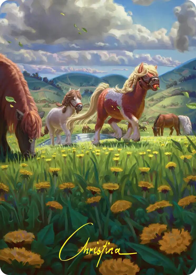 Troop of Ponies Art Card (Gold-Stamped Signature) [The Hobbit Art Series] | Exor Games Summserside