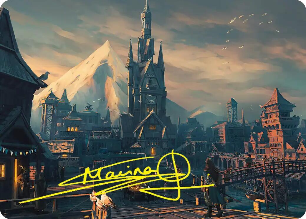 Lake-town Art Card (Gold-Stamped Signature) [The Hobbit Art Series] | Exor Games Summserside